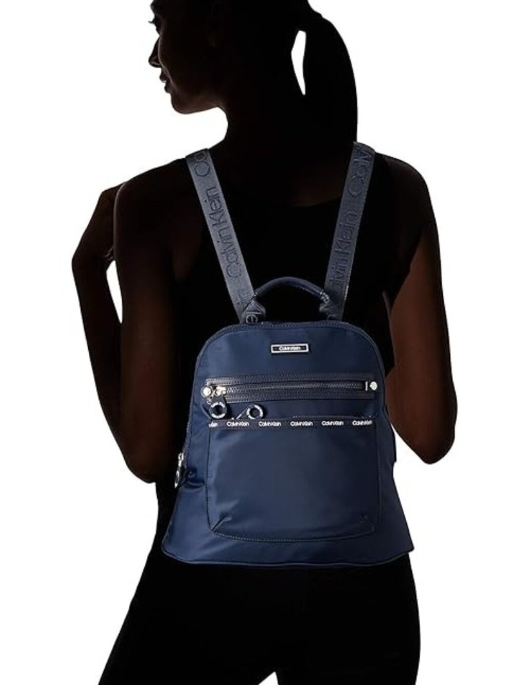 Calvin Klein Georgina Nylon Organizational Backpack Black - Picture 4 of 12
